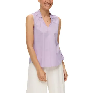 s.Oliver Ärmellose Popeline-Bluse mit Raffung und geschlitztem Saum