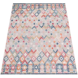 Paco Home Outdoor Teppich Wetterfest Wohnzimmer Balkon Skandinavisch Ethno Geometrisch 3D, 120x160 cm, Bunt 2