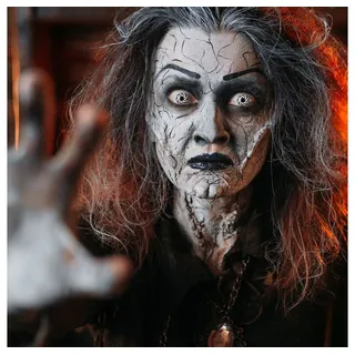 aricona Kontaktlinsen - Weiße Kontaktlinsen mit hypnotisierender schwarzer Spiral-Optik - Schwarze Kontaktlinsen ohne Stärke für Halloween, Fasching, Karneval, 2 Stück