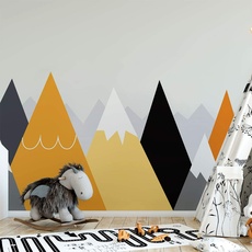 Ambiance Sticker Scandinavian Nordic Licaka Mountains Wandtattoos, DIY-Wohnkultur, abziehbare Aufkleber zum Abziehen und Aufkleben, wasserdichte und selbstklebende Wandkunst - 70 x 155 cm