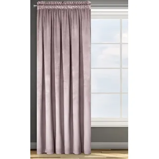 Eurofirany Design91 Samtvorhang Kräuselband Blickdichte Vorhänge Samt Velours 135x270 Samtvorhänge ROSA (pude)