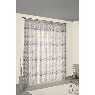 Vorhang WIRTH "Berlare" Gr. 2, rosa (rosé), B:132cm H:175cm, Jacquard, Baumwolle, Polyester, Gardinen, Vorhang