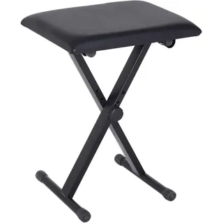 Homcom Klavierhocker schwarz Metall, 29x47x39 cm, Wohnzimmer, Hocker, Sitzhocker