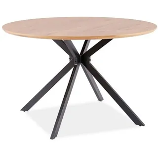 Feldmann-Wohnen Esstisch Küchentisch Aster 120x120cm Eiche schwarz / Braun/Schwarz
