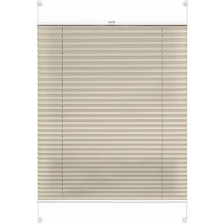 Rettika Plissee ohne Bohren, Plissee klemmfix, Beige, Breite: 105 cm, Höhe: 120 cm, Fensterrollo Sonnenschutz, Plisseerollo innen, Rollo für Fenster ohne Bohren