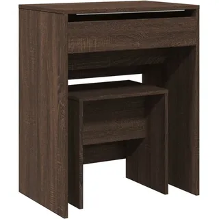 vidaXL Schminktisch mit Hocker Braun Eichen-Optik 60x40x113,5 cm - Braun