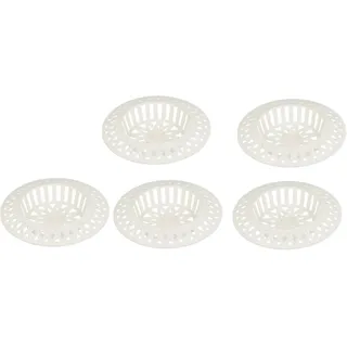 5 Stück Ablaufsieb Haarsieb Ablauf Dusche Abfluss Kunststoff Ø 60 mm weiß