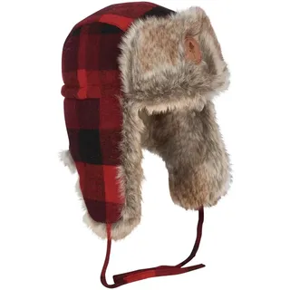 Pinewood Classic Checked Fur Hat red/black (518) XL-XXL