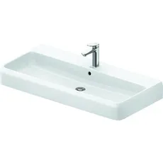 Duravit Qatego Waschtisch, 1000x470mm, mit Überlauf, Unterseite glasiert, 238210, Farbe: 1 Hahnloch, mit HygieneGlaze