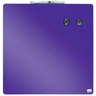 Nobo Quadratisches Magnetisches Mini-Whiteboard, Rahmenlos, Trocken Abwischbar, Leicht zu Reinigen, Wandmontage, Zuhause/Büro, 360 x 360 mm, Violett, 1903897