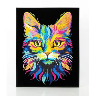 Diamond Dotz Kreativset Diamond Painting Neon Katze bunt