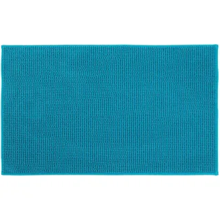Gözze Badematte »Chenille« Höhe 15 mm rutschhemmend beschichtet fußbodenheizungsgeeignet Badteppich, Uni Farben, besonders weich durch Microfaser, waschbar, blau