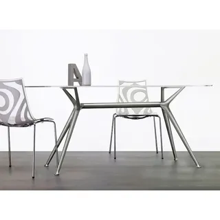 Tisch Metropolis - Farben im unteren Bereich wählbar, Gestell Stahl, Tischplatte HPL