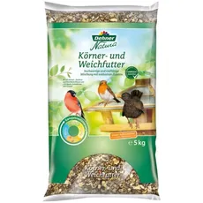 Dehner Natura Premium Wildvogelfutter, Körnerfutter / Weichfutter, Ganzjahresfutter proteinreich / energiereich, hochwertiges Vogelfutter für Wildvögel, 5 kg