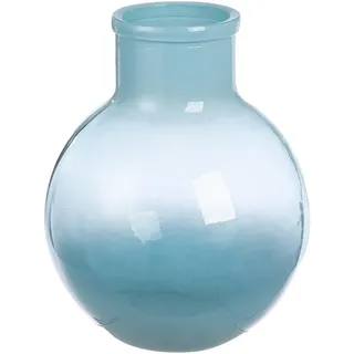GILDE Vase Novelle - Glas - bauchig - Höhe 31cm x Ø 24cm - blau - Tischvase