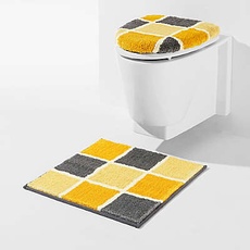 REDBEST WC-Deckelbezug Los Angeles, gelb#grau, 47x50 cm