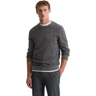 Rundhalspullover MARC O'POLO, Herren, Gr. S, mercy pinstripe, Strick, Obermaterial: 100% Baumwolle, Rundhals, Bündchen, Pullover Rundhalspullover, in Piqué-Struktur