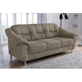 3-Sitzer SIT & MORE "Salsa", grau (taupe), B:202cm H:86cm T:90cm, Luxus-Microfaser ALTARA NUBUCK (100% Polyester) / Struktur (90% Polyester, 10% Polyamid);Luxus-Microfaser ALTARA NUBUCK (100% Polyester) / Struktur fein (100% Polyester), Sofas, 3-Sitzer, mit Federkern