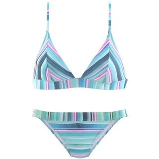 VENICE BEACH Triangel-Bikini Damen gestreift-türkis Gr.34 Cup C/D