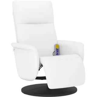vidaXL Massagesessel mit Fußteil Weiß Kunstleder - Weiß
