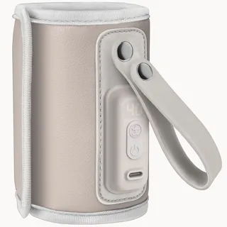lionelo Thermup Go Tragbarer Babyflaschenwärmer USB-C, Flaschenwärmer Unterwegs & Auto, 24h Warmhaltefunktion, 5 Temperaturstufen 38–50°C, LCD Display, Thermostat, Universal, BPA-frei, Leise