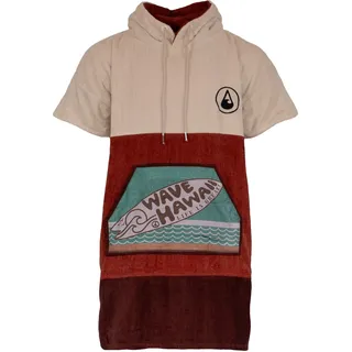 WAVE HAWAII Bade-Poncho Damen & Herren Campeche | Größe S/M, 155-185cm I 100% Baumwolle Surf-Poncho Erwachsene | Frottee-Poncho Handtuch mit hoher Wasserabsorption | Umziehhilfe Strand Erwachsene