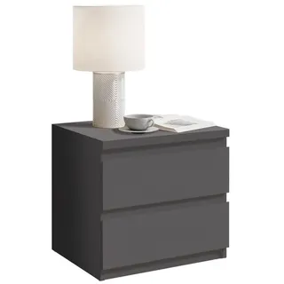 SchlafKONTOR OLLI grau Graphit Holzwerkstoff, 2 Schubladen 45x43.6x38 cm (B/H/T)