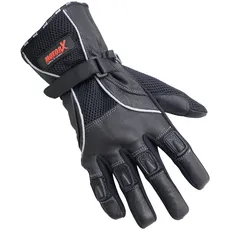 MotorX Motorrad-Handschuhe Sommer, Schwarz, Größe L