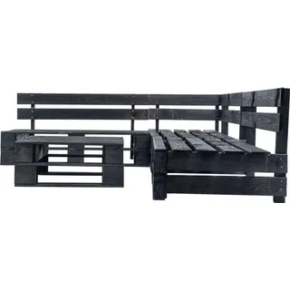 vidaXL 4-tlg. Garten-Lounge-Set aus Paletten schwarz