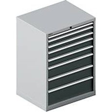 Schäfer Shop Select Schubladenschrank 36-27, 8 Schübe, bis 200 kg, B 717 x T 572  x H 1000 mm, weißalu/anthrazitgrau