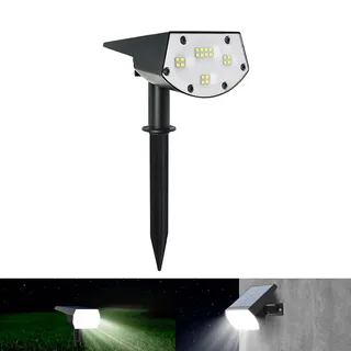 ZVO Solarlampen für Außen Garten, LED Weiß Solarstrahler Solarleuchten Solar Gartenleuchten IP65 Wasserdicht 2 Helligkeitsmodi Wegbeleuchtung Wandleuchte Outdoor für Aussen Gehweg Garage Eingang