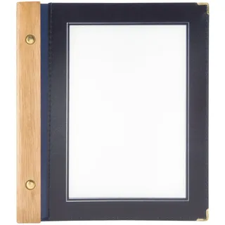 SECURIT Wood A5 Menukarte inkl. 2 dopplete Einlage für Menüs (für 4 Seiten A5), Blau