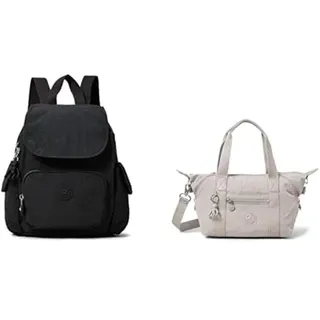 Kipling Damen City Mini BACKPACKS, Black Noir, 27x29x14 Centimeters (B x H T) EU Damen Art Mini Taschen mit Tragegriff, Grey Gris, Einheitsgröße EU