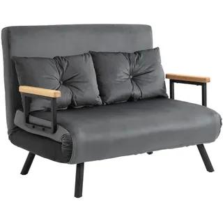 Homcom Schlafcouch Polyester 2-Sitzer Dunkelgrau