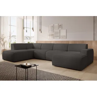 AX LIVING XXL Sofa U Form Didim Grau 378cm breit modern & großzügig L - Grau