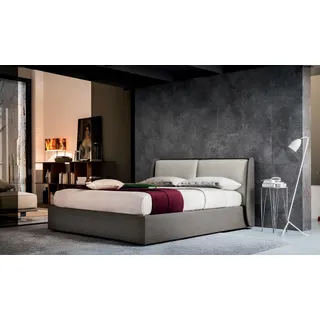 Bett Textil Polster Schlafzimmer 180x200 Design Doppelbett Lederbett Betten Neu - Braun