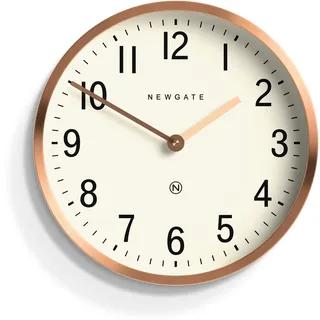NEWGATE® Master Edwards Wanduhr | Uhr im Mid-Century-Stil | 30cm | Tiefes Metallgehäuse mit Kupfer- / Roségold-Finish | Modernes Retro-Design für Küche, Wohnzimmer oder Büro