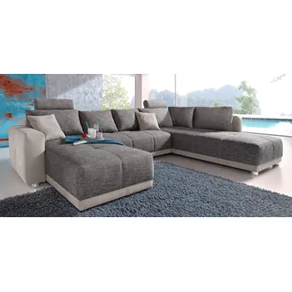 Jockenhöfer Wohnlandschaft U-Form Baumwolle 7-Sitzer Braun