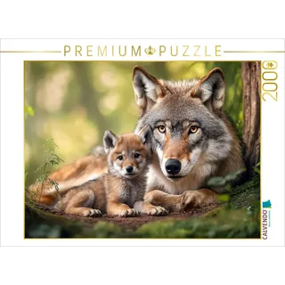 CALVENDO Puzzle Wölfe | 2000 Teile Lege-Größe 90x67cm Foto-Puzzle für glückliche Stunden