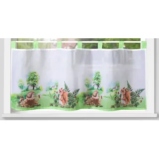 WECKBRODT »Jara« Schlaufen 1, Stk. tlg. Bistro, Voile, beruckt, halbtransparent,3 Tieranhänger, Gardine, Store,