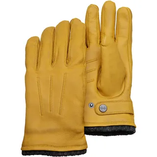 PEARLWOOD Lederhandschuhe »Newton« leichte Vintage Optik durch Waxfinish, gelb