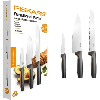 Fiskars Functional Form Messerset 3-tlg. 3 cm Orange/Schwarz/Weiß