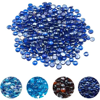 Vevor Feuerglas, 9 kg hochtemperaturbeständige Glassteine, 19 mm Feuerstellen-Glasperlen, Feuerstelle Glasfelsen, rauchfreies Kaminglas, Feuerkristall, Feuerperlen, für Kamin, Kobaltblau