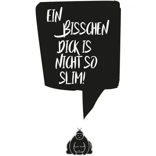 queence Metallbild "Bisschen Dick ist nicht so schlimm" Sprüche 1 Stk. tlg., farbe bild(er): weiß