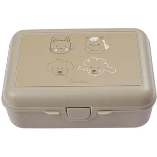 Sterntaler Kinderbrotdose Bauernhof - Kindergarten Brotdose mit Snackbox und Fächern aus hochwertigen Material, leicht zu reinigen - Lunchbox perfekt für den Kindergarten oder unterwegs, beige