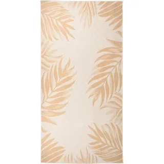 Outdoor-Teppich Flachgewebe 100x200 cm Blattmuster - Gelb