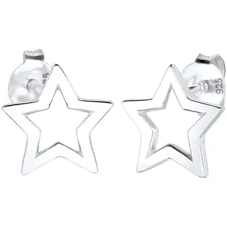 Elli Ohrringe Damen Stern Cut-Out Astro Look Basic Trend in 925 Sterling Silber