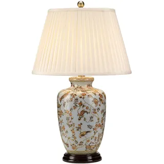 Wohnliche Tischleuchte OSENNE Keramik Stoff 65 cm Hoch E27 Nachttischlampe