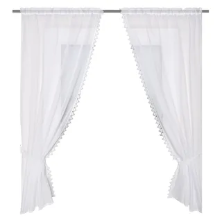 Home fashion Scheibengardine Polyester unifarben 125 x 75 cm