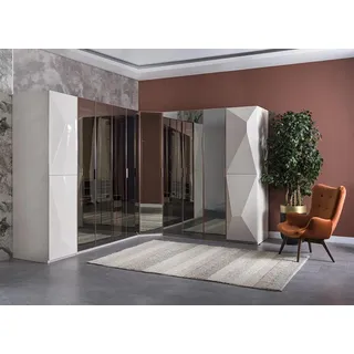 Eckschrank Design Luxus Holz Modern JVmoebel - Weiß